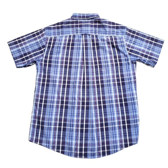 Orvis Shirt Mens Large Blue Plaid Short Sleeve Button Down Vintage - Picture 5 of 13